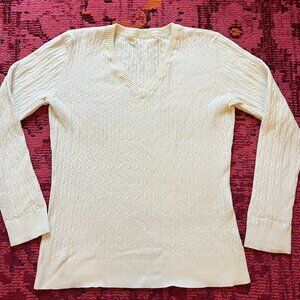 Vintage v neck cable knit sweater